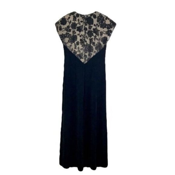 Jeffrey & Dara Womens Black Scoop Neck Cap Sleeve Beads Embellished Velvet dress - Picture 1 of 6